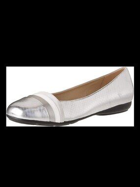 Geox D Annytah Silver Metallic Ballet Flats sz 7.5